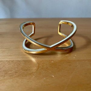 Gold-Toned Crossover Cuff Bracelet